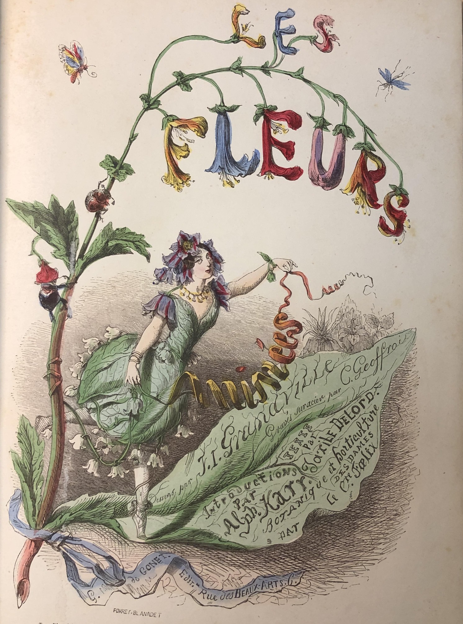 Page de titre des Fleurs anim&eacute;es de Grandville 1847